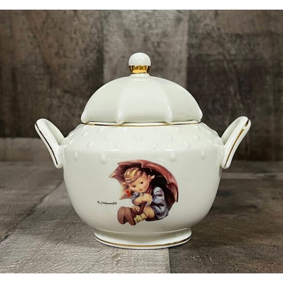 M. J. Hummel Porcelain Stormy Weather Tea Set by The Danbury Mint - Picture 8 of 15